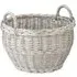 Medium Round Log Basket - Greywash, Wicker