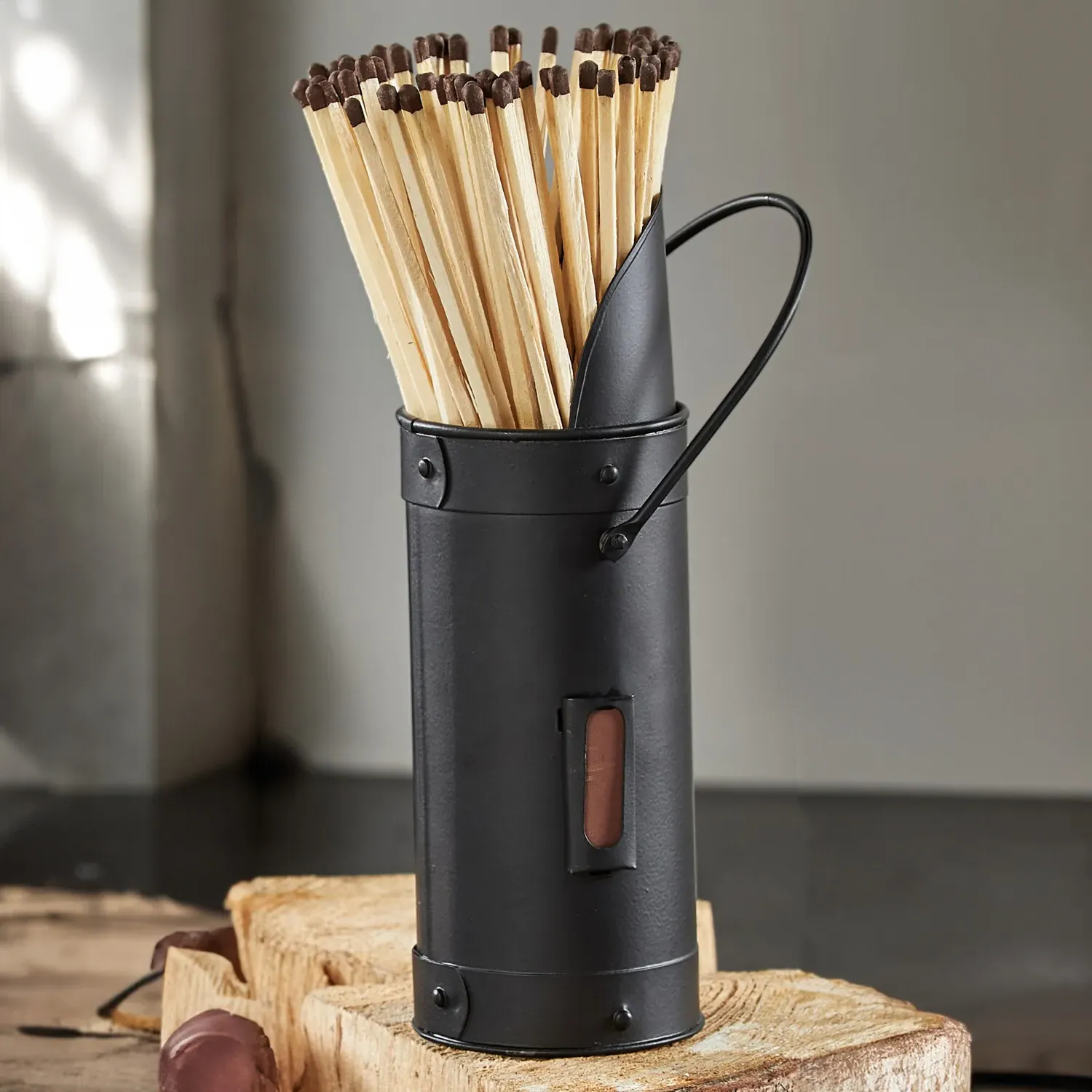 Match Holder with Long Matches - Black
