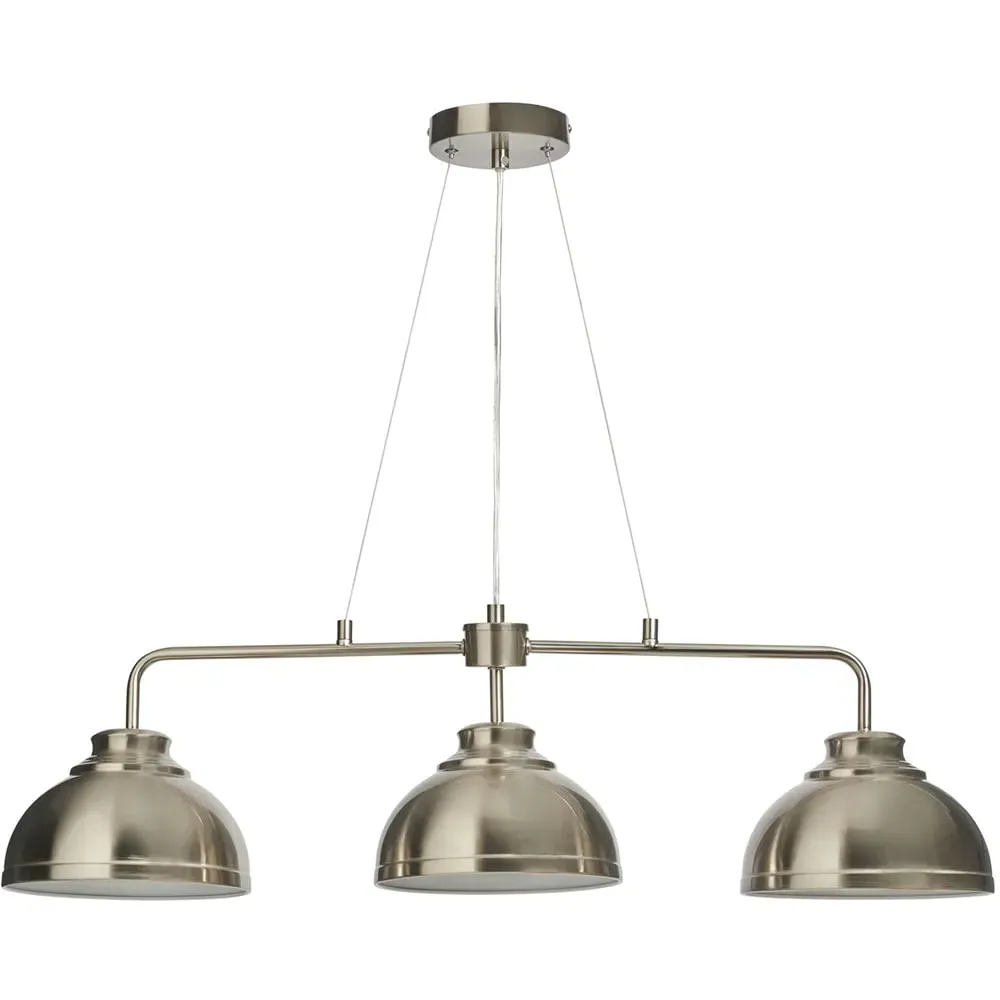 Brooke 3 Light Dome Diner Pendant Light - Chrome image