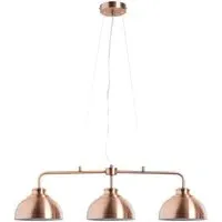 Brooke 3 Light Dome Diner Pendant Light - Rose Gold