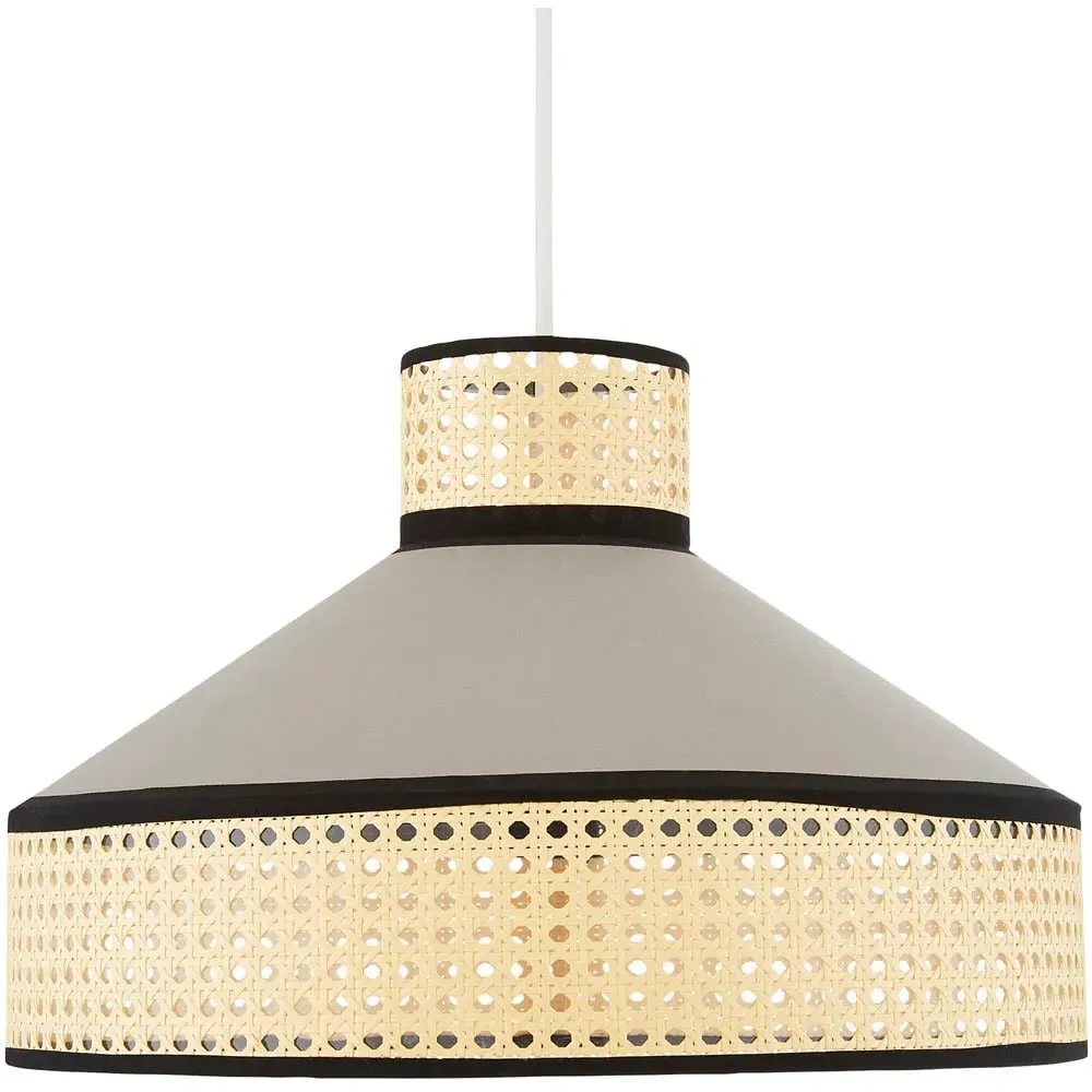 Cole Cane Easyfit Pendant Light - Natural, Grey image