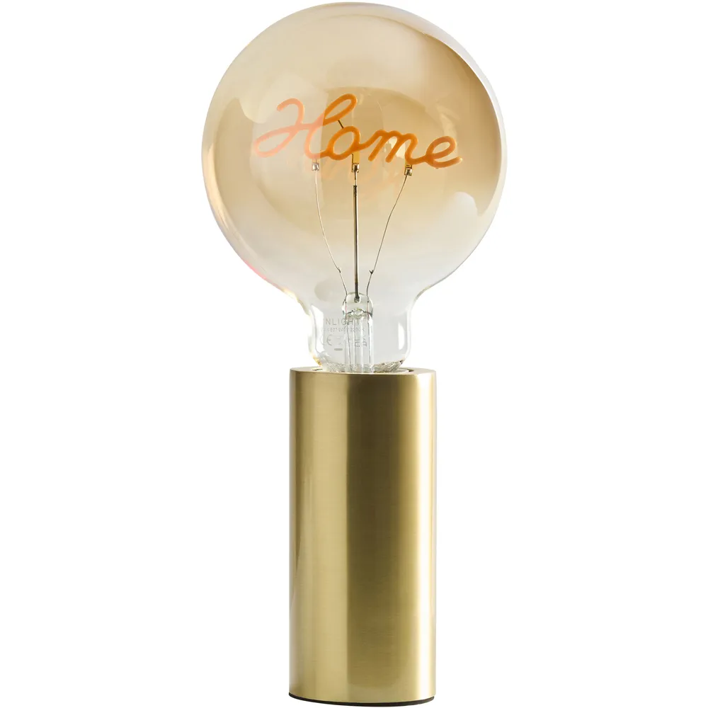 Home Neon Bulb with Satin Brass Base - Gold