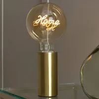 Home Neon Bulb with Satin Brass Base - Gold
