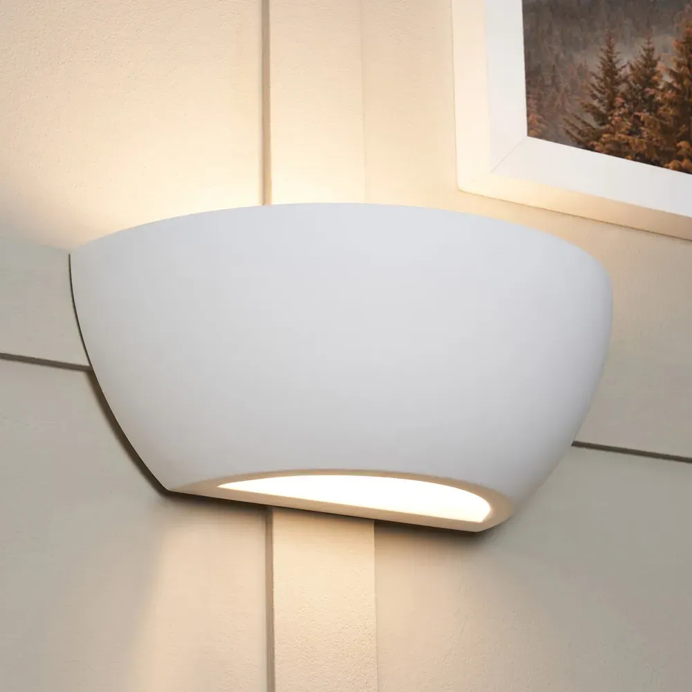 Inlight Prynce Up and Down Wall Light - White, Plaster