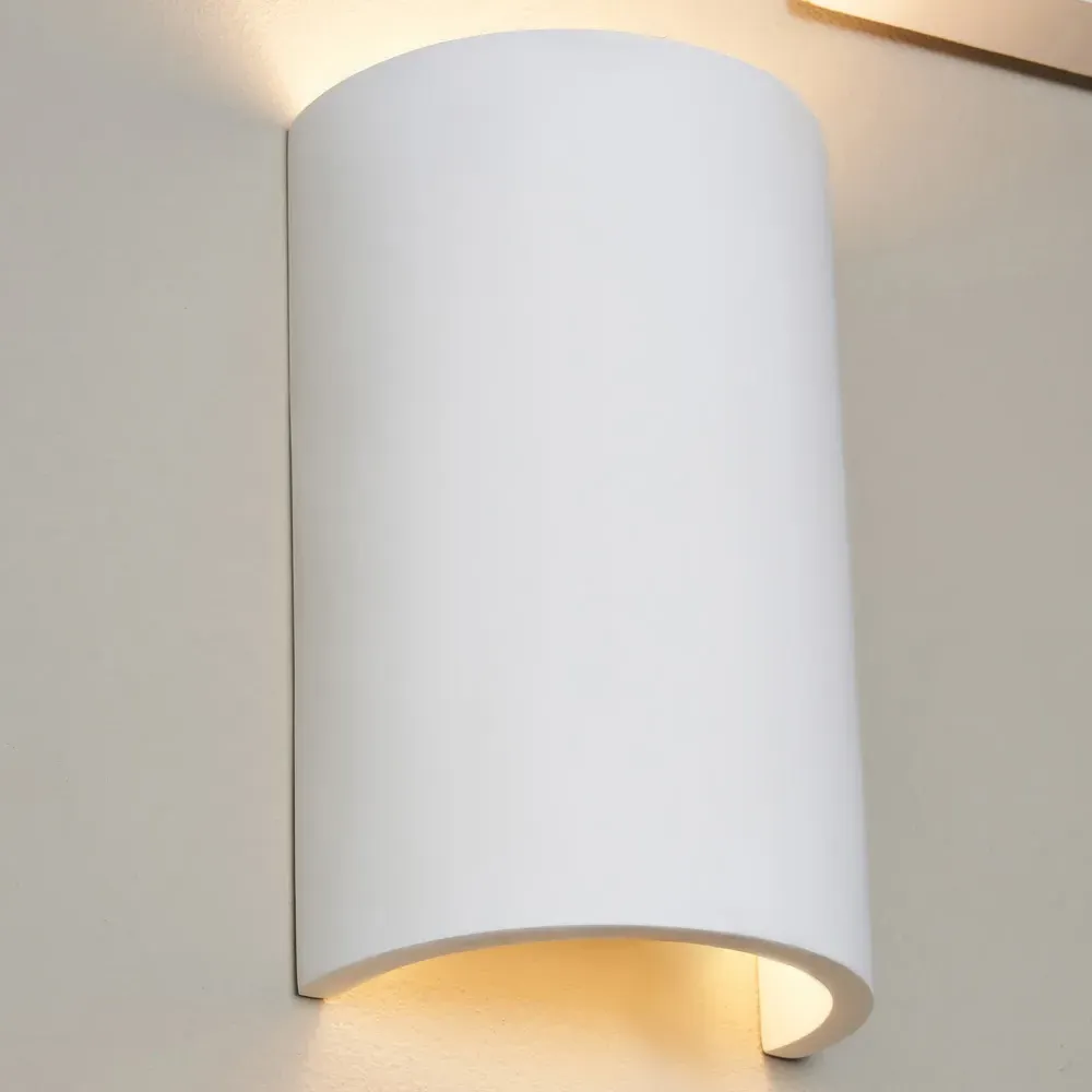Inlight Pudina Up and Down Wall Light - White, Plaster