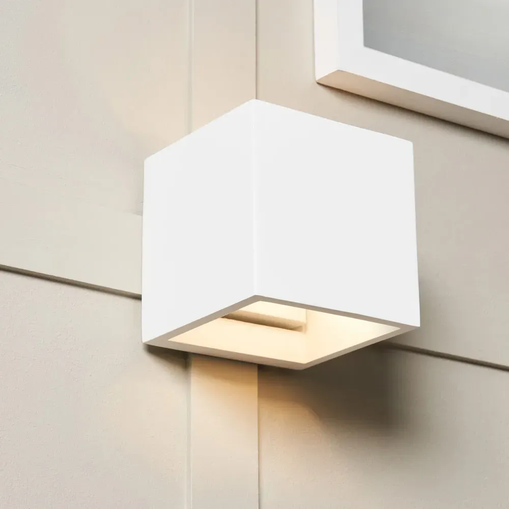 Inlight Purlie Up and Down Wall Light - White, Plaster