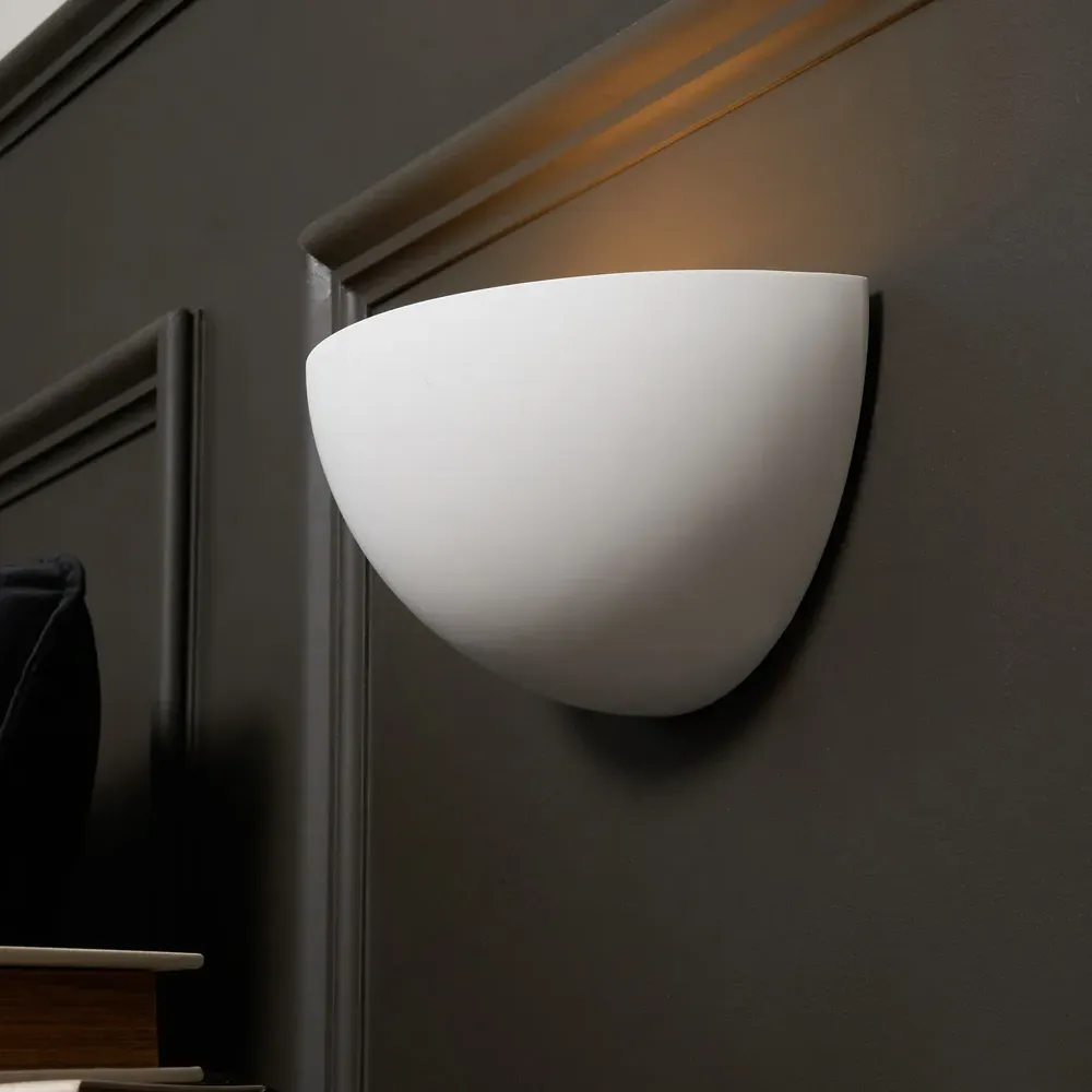 Pernie Wall Uplighter - White, Plaster