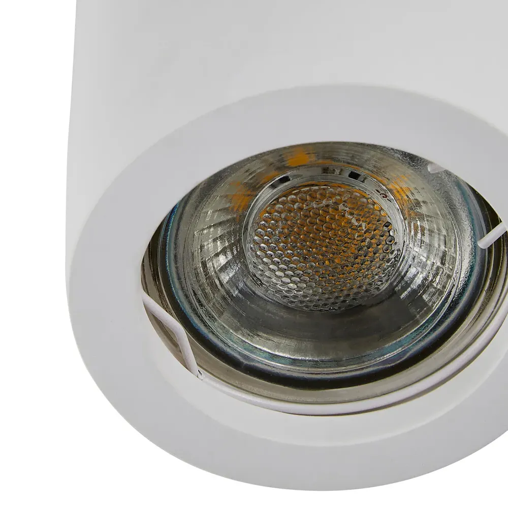 Persea Paintable Downlight - White, Plaster