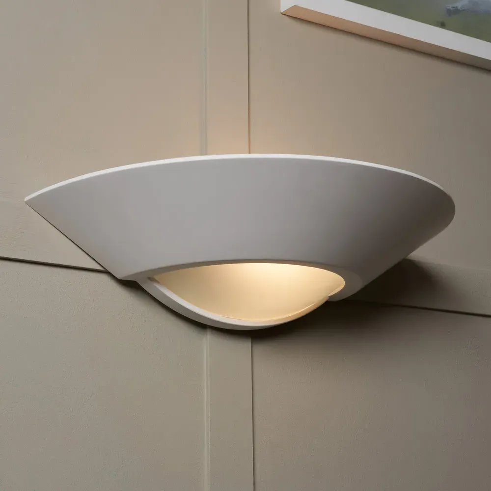 Polaris Wall Uplighter - White, Plaster