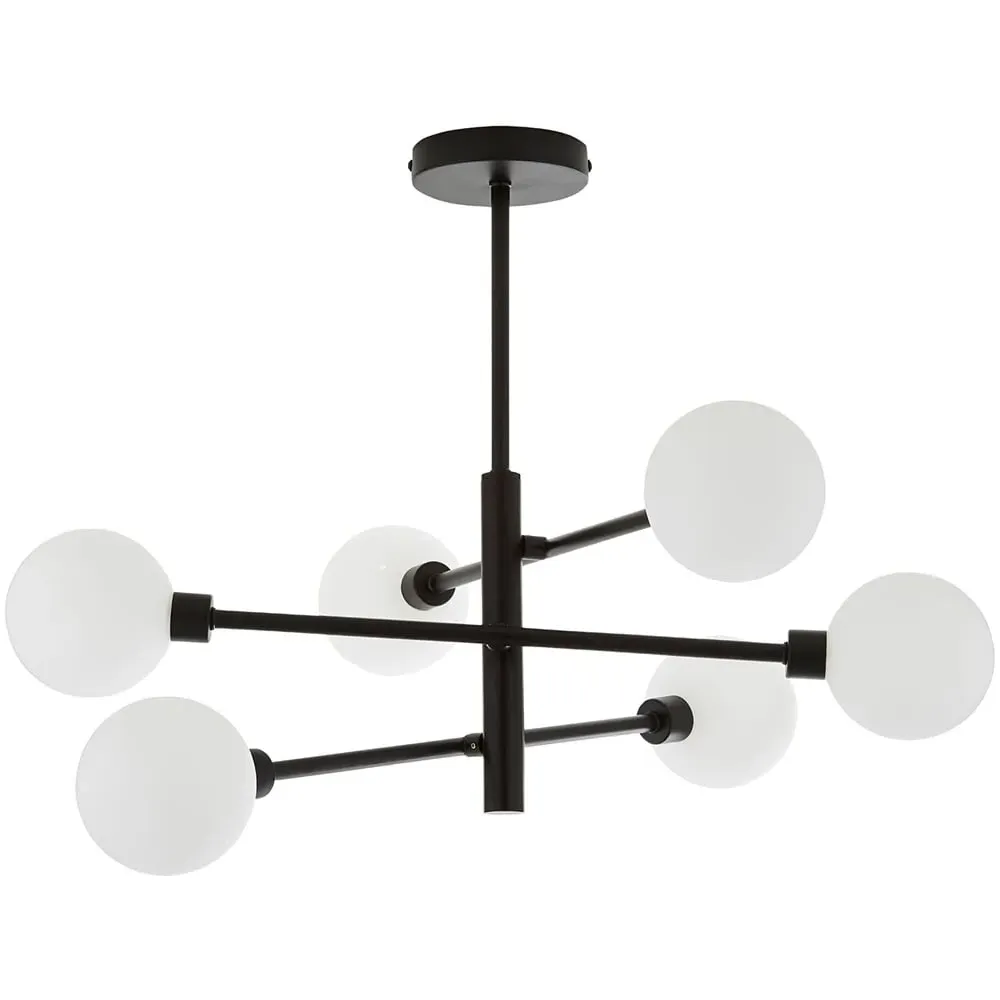 Sola 6 Light Semi Flush Ceiling Light - Black image
