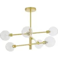 Sola 6 Light Semi Flush Ceiling Light - Gold