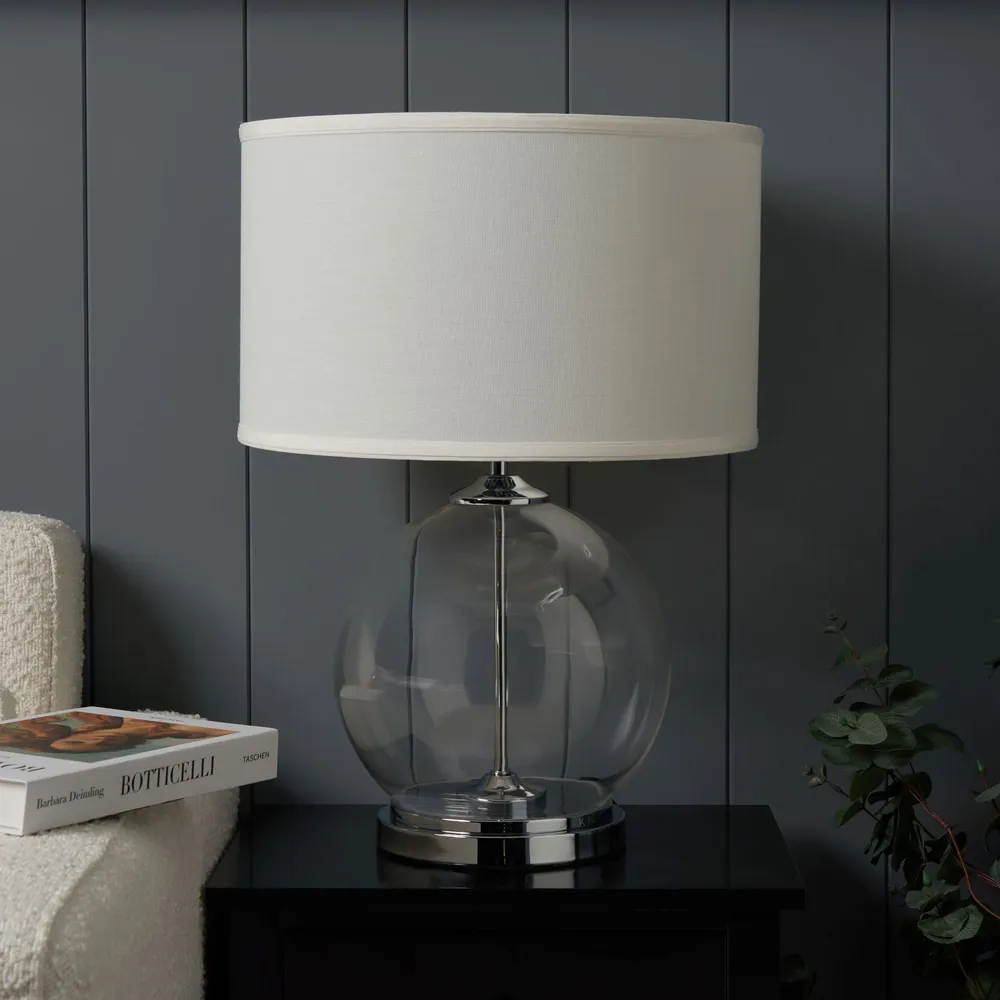 Sphere Large Table Lamp - Silver, Glass