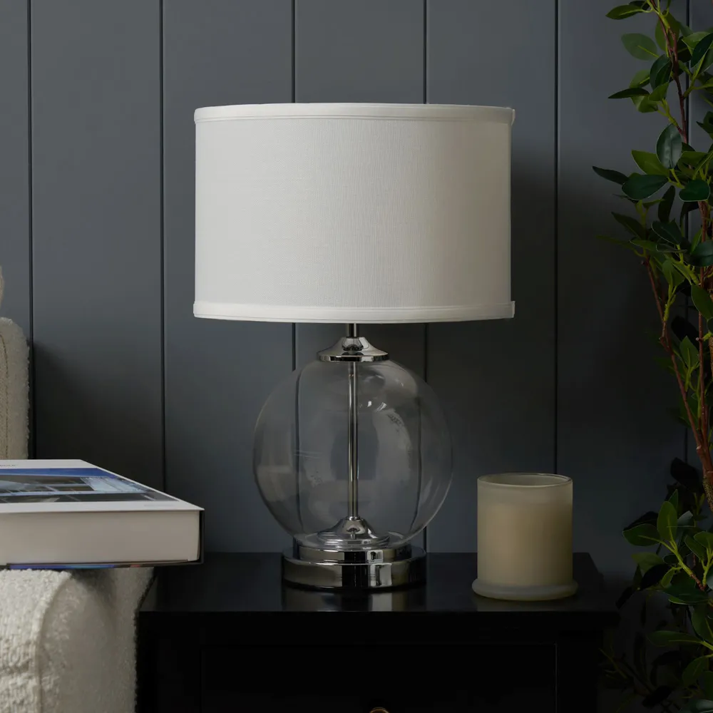 Sphere Small Table Lamp - Silver, Glass
