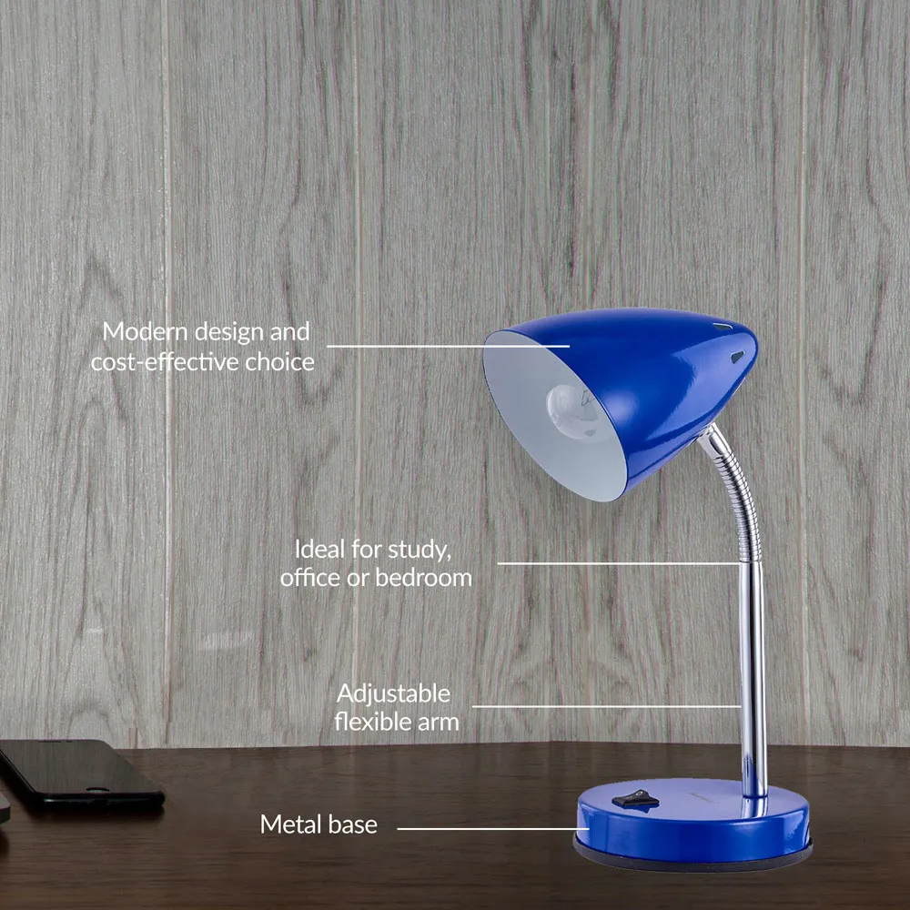 Cone Flexible Neck Desk Lamp - Blue