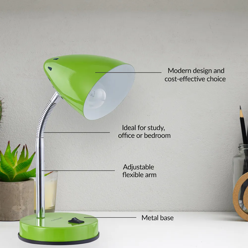 Cone Flexible Neck Desk Lamp - Green