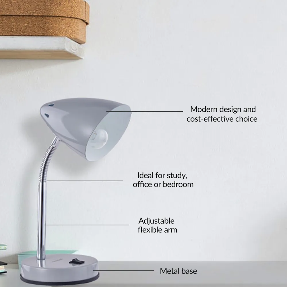 Cone Flexible Neck Desk Lamp - Grey