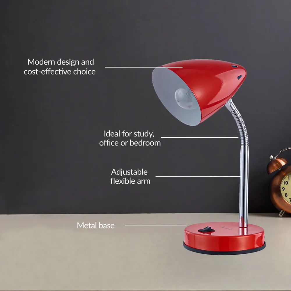 Cone Flexible Neck Desk Lamp - Red
