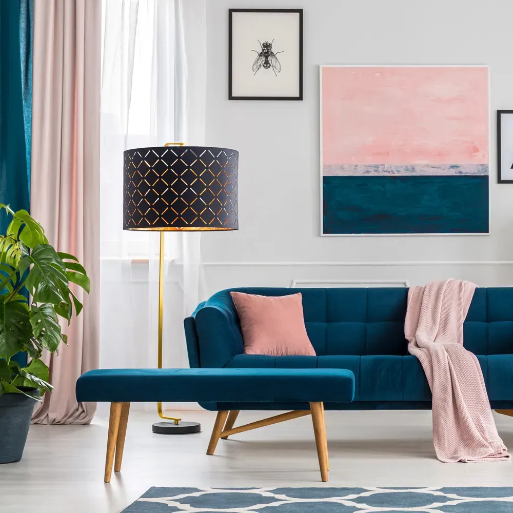 Drum Lamp Shade with Reflective Film - Black