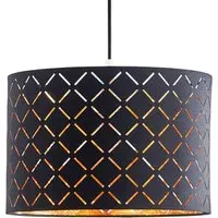 Drum Lamp Shade with Reflective Film - Black