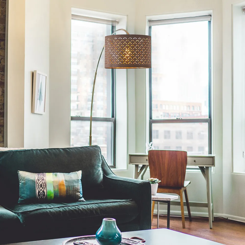 Drum Lamp Shade with Reflective Film - Brown