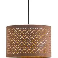 Drum Lamp Shade with Reflective Film - Brown
