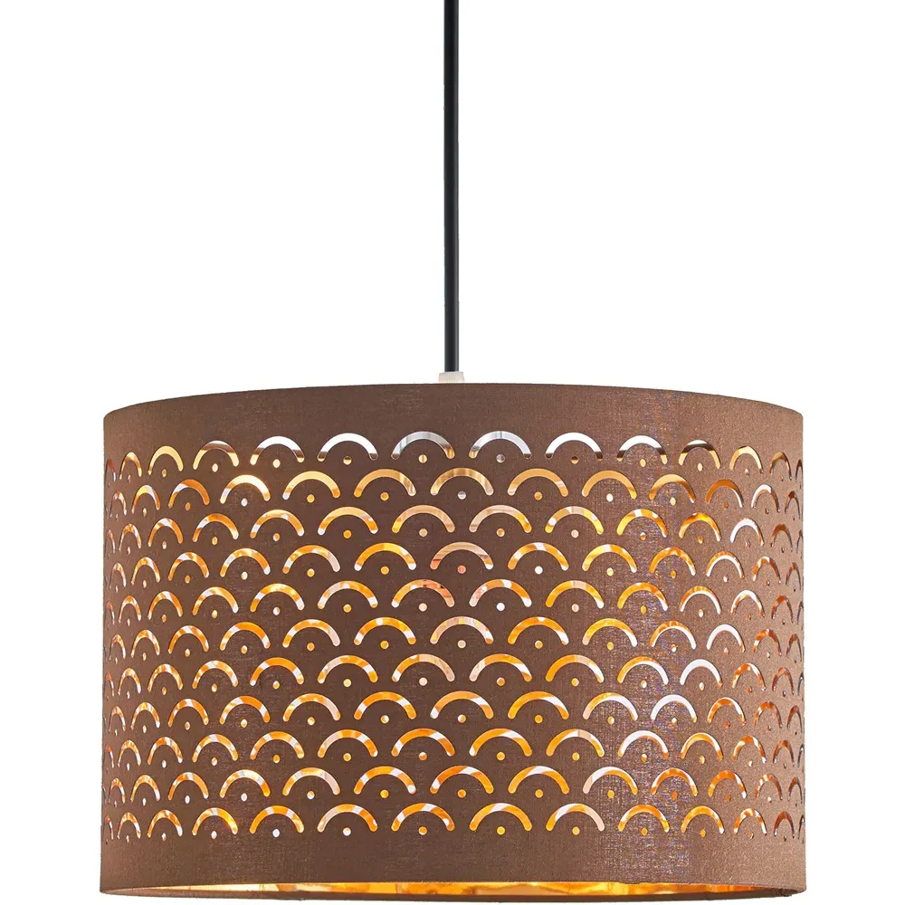 Drum Lamp Shade with Reflective Film - Brown