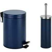 Essentials 3L Pedal Bin and Toilet Brush Set - Blue