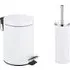 Essentials 3L Pedal Bin and Toilet Brush Set - White