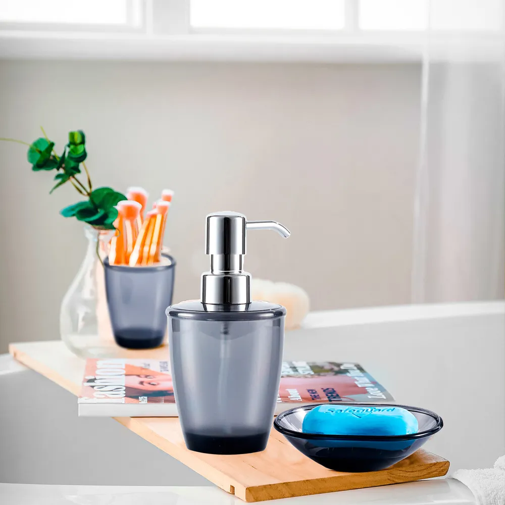 Essentials 4 Piece Bathroom Accessory Set - Grey