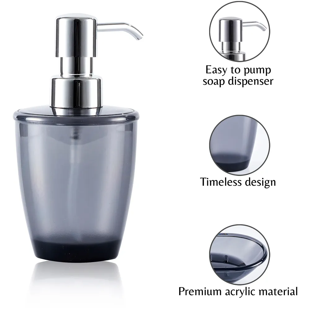 Essentials 4 Piece Bathroom Accessory Set - Grey