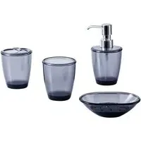 Essentials 4 Piece Bathroom Accessory Set - Grey