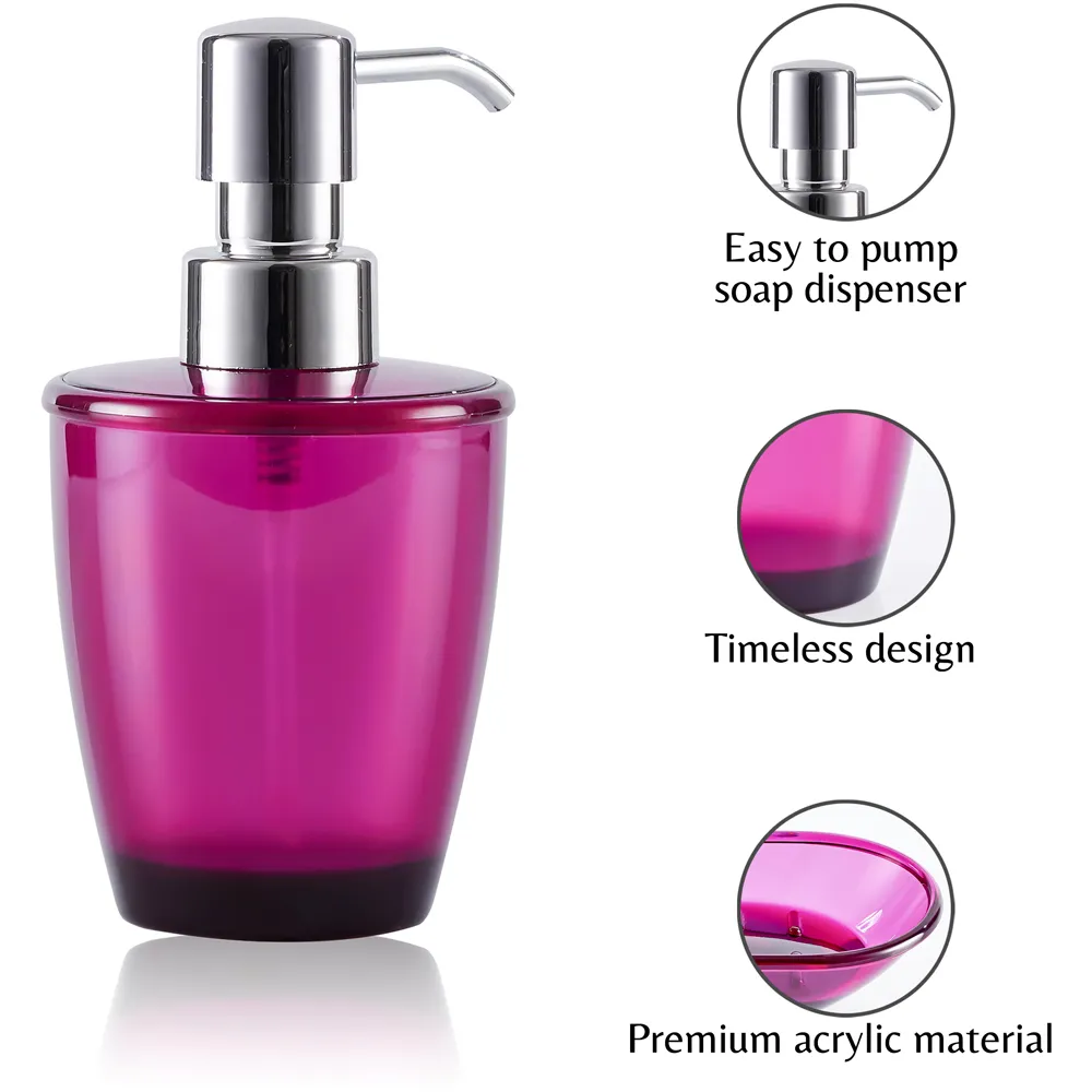 Essentials 4 Piece Bathroom Accessory Set - Red