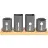 Essentials 4 Piece Kitchen Cutlery Holder Set - Grey, Bamboo