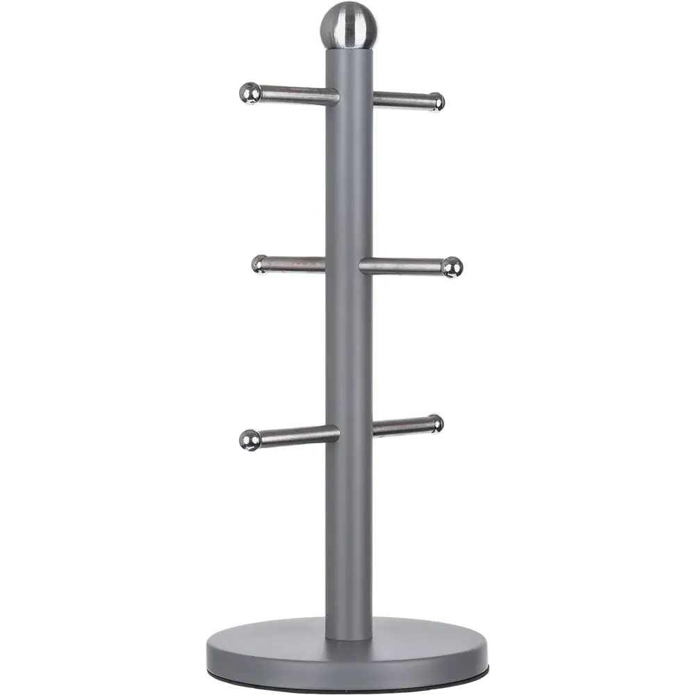 Essentials 6-Cup Mug Tree - Grey, Stainless Steel