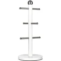 Essentials 6-Cup Mug Tree - White, Stainless Steel