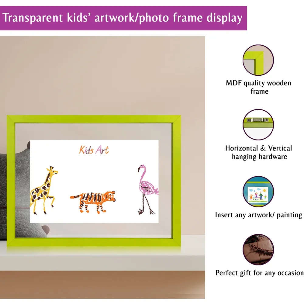 Essentials Children Artwork Gallery Photo Frame - Green