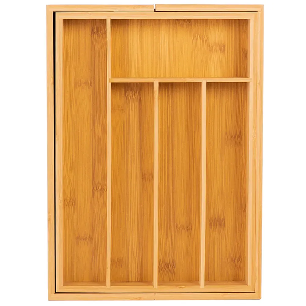 Essentials Expandable Cutlery Tray - Brown, Bamboo