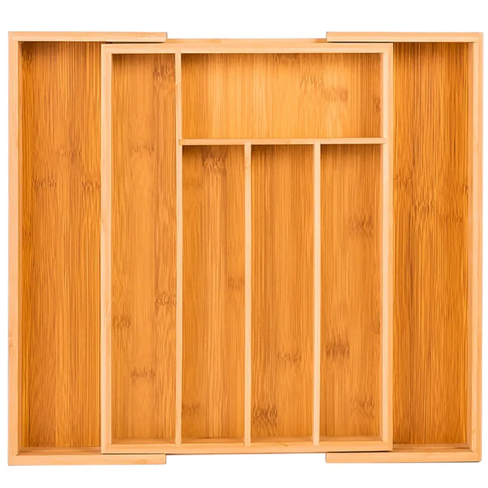 Essentials Expandable Cutlery Tray - Brown, Bamboo