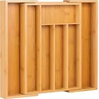 Essentials Expandable Cutlery Tray - Brown, Bamboo