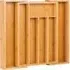 Essentials Expandable Cutlery Tray - Brown, Bamboo