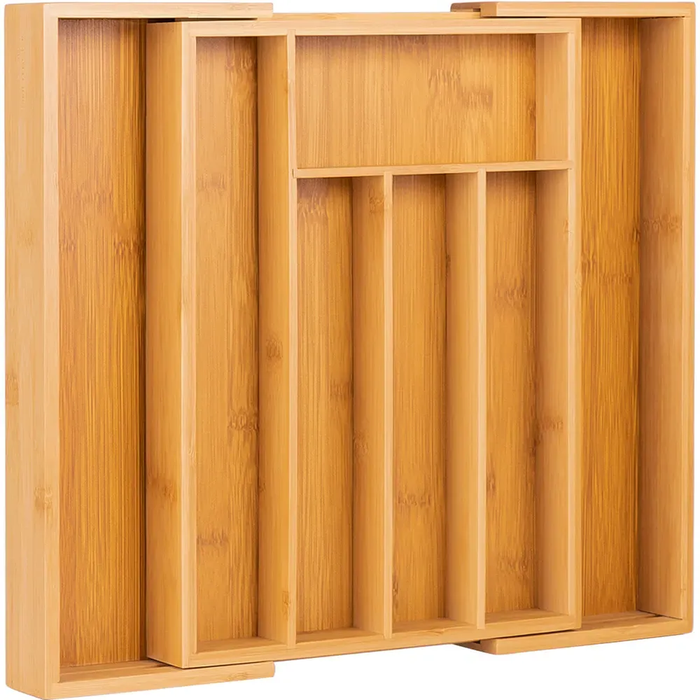Essentials Expandable Cutlery Tray - Brown, Bamboo