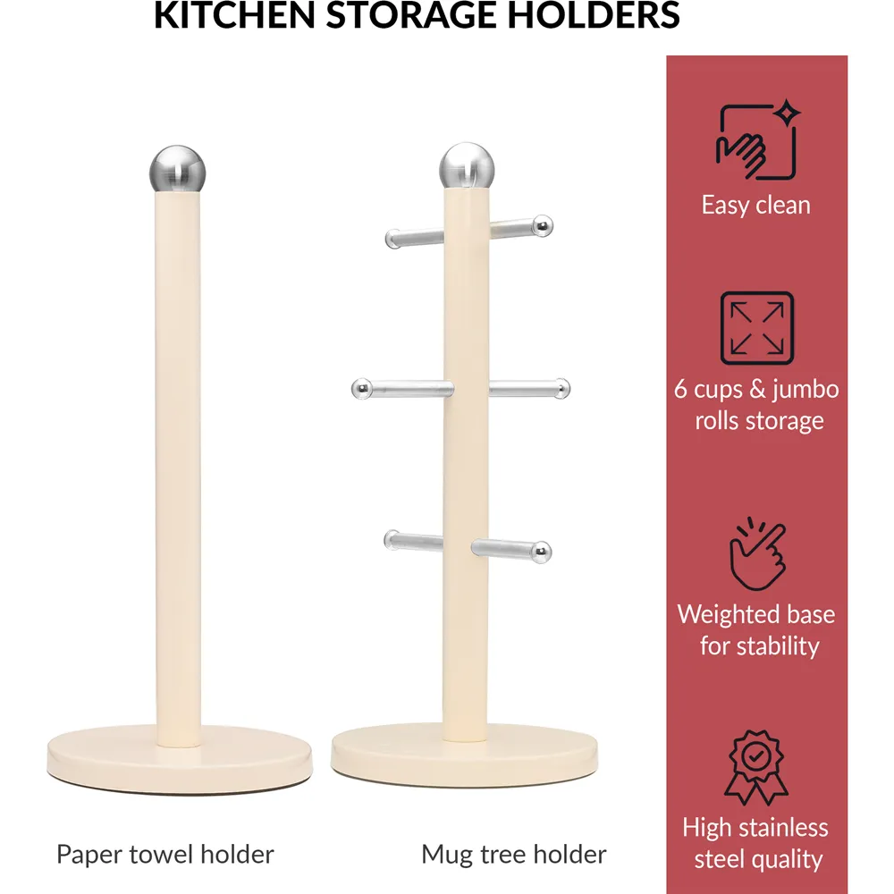 Essentials Paper Towel Holder - Cream, Stainless Steel