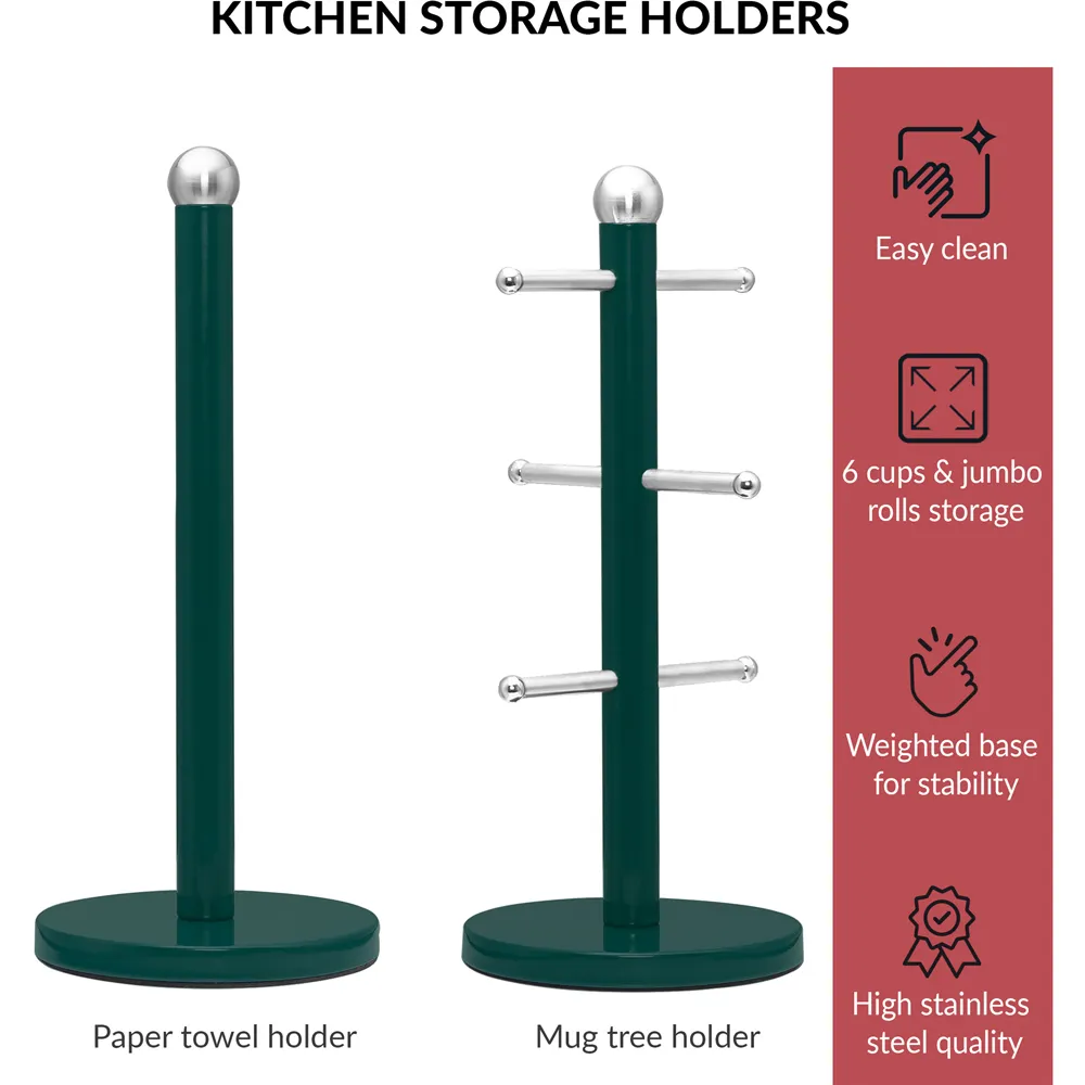 Essentials Paper Towel Holder - Green, Stainless Steel
