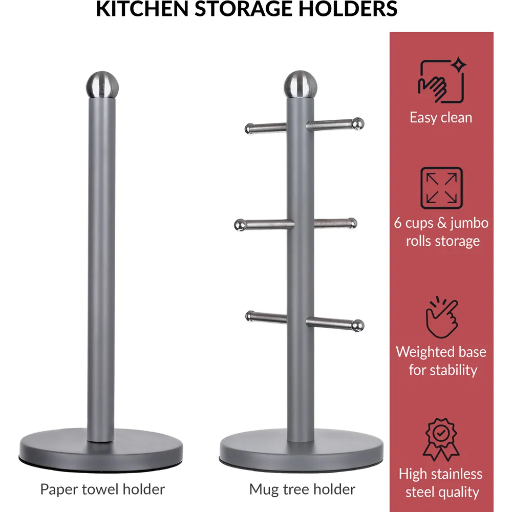 Essentials Paper Towel Holder - Grey, Stainless Steel