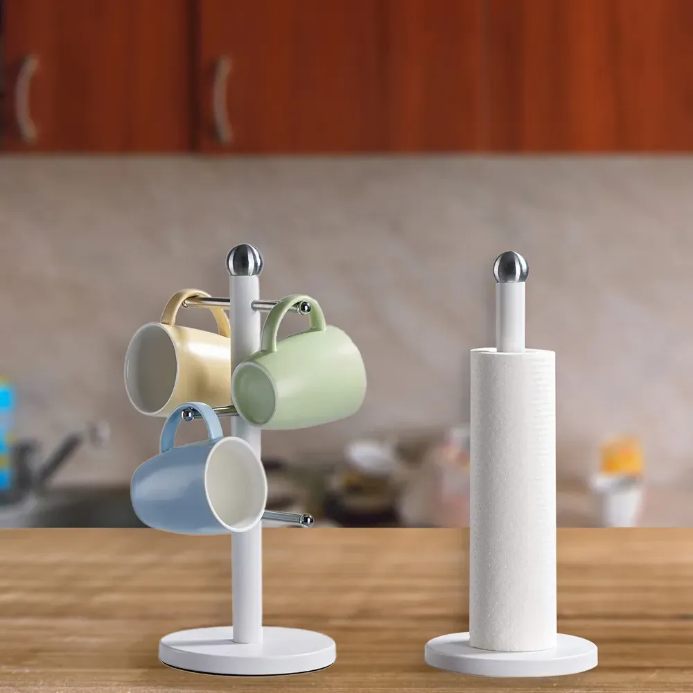 Essentials Paper Towel Holder - White, Stainless Steel