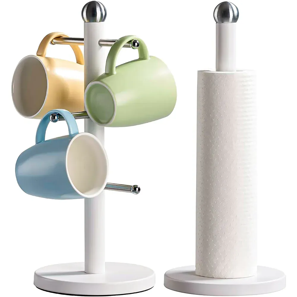 Essentials Paper Towel Holder - White, Stainless Steel