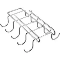 Essentials Under Shelf Cup Hanging Rack with 10 Hooks - Silver