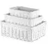 Essentials Wicker Storage Basket with Cloth Lining 3 Pack - White