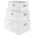 Essentials Wicker Storage Basket with Lid 3 Pack - White