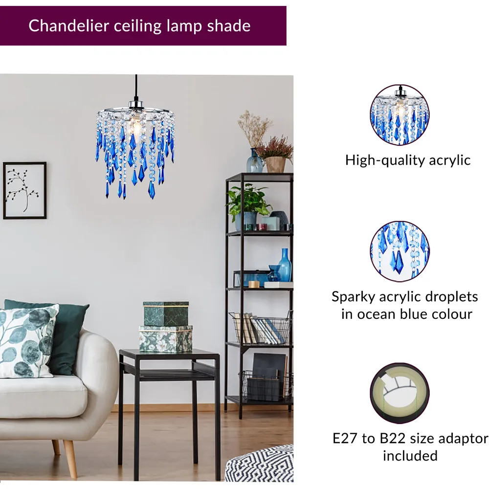 Ocean Blue Ceiling Chandelier Light - Acrylic